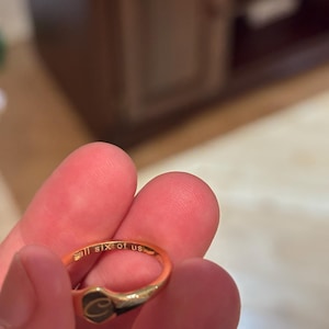 Custom Oval Signet Ring - Dainty Engraved Initial Ring - Personalized Gold Pinky Ring - Christmas Gift - Personalized Mini Ring - Mom Gifts