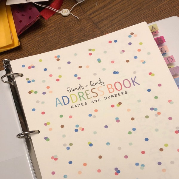PRINTABLE Alphabet Divider Tabs for Address Book or Planner PDF