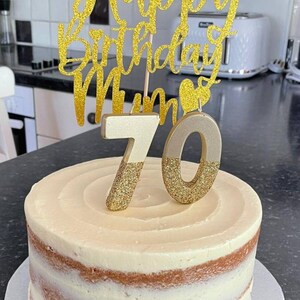 Tortenaufsatz „Happy Birthday Mum“ – Doppelseitig Glitzernd, 15,2 X 15,2 Cm, Wiederverwendbar