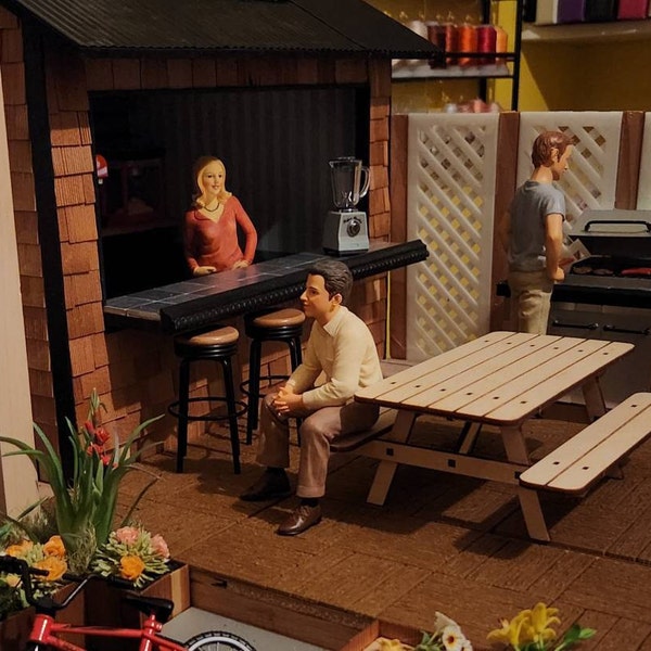 Miniature Wooden Picnic Table for 1:12 Scale Dollhouse - Etsy