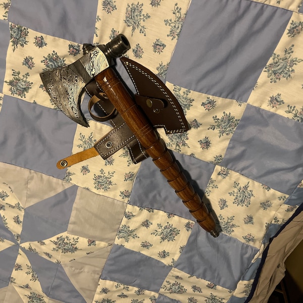 Premium Handmade Damascus Steel Tomahawk with Rosewood Handle