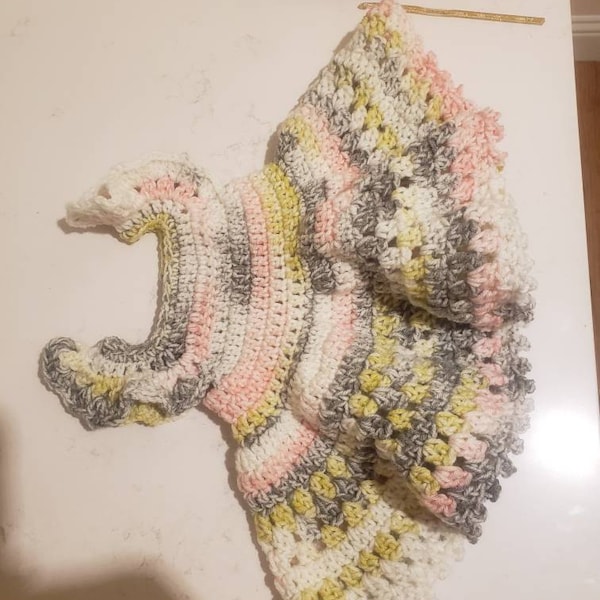 Crochet Rainbow baby dress