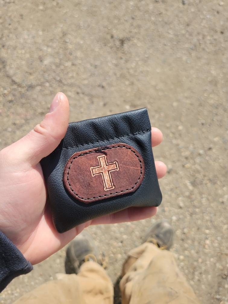Leather Rosary Pouch, Easter Gift, First Communion Gift, Confirmation Gift, Personalized Case for Prayer Beads, Amish Handmade, Made in USA