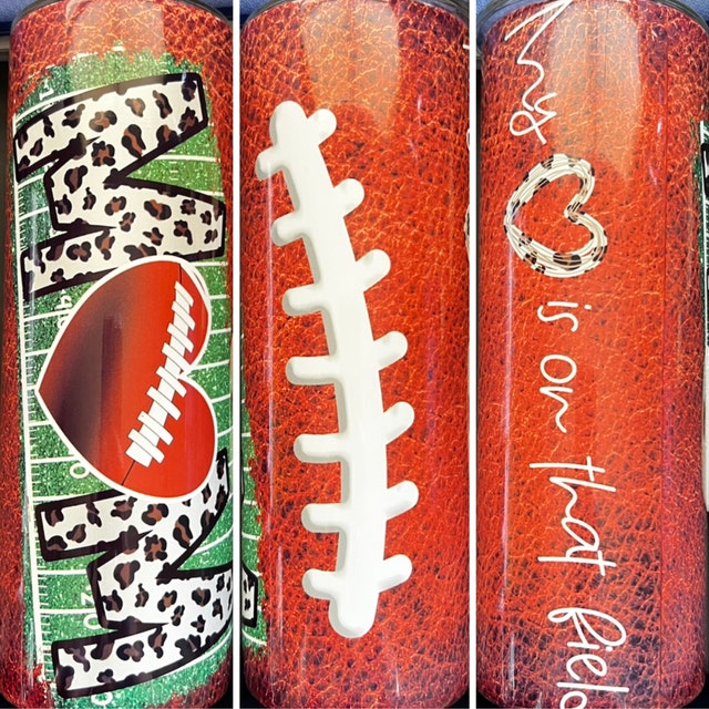 Football Tumbler, Leather Custom Tumbler, Football Mom, Personalized T –  IroquoisPrint
