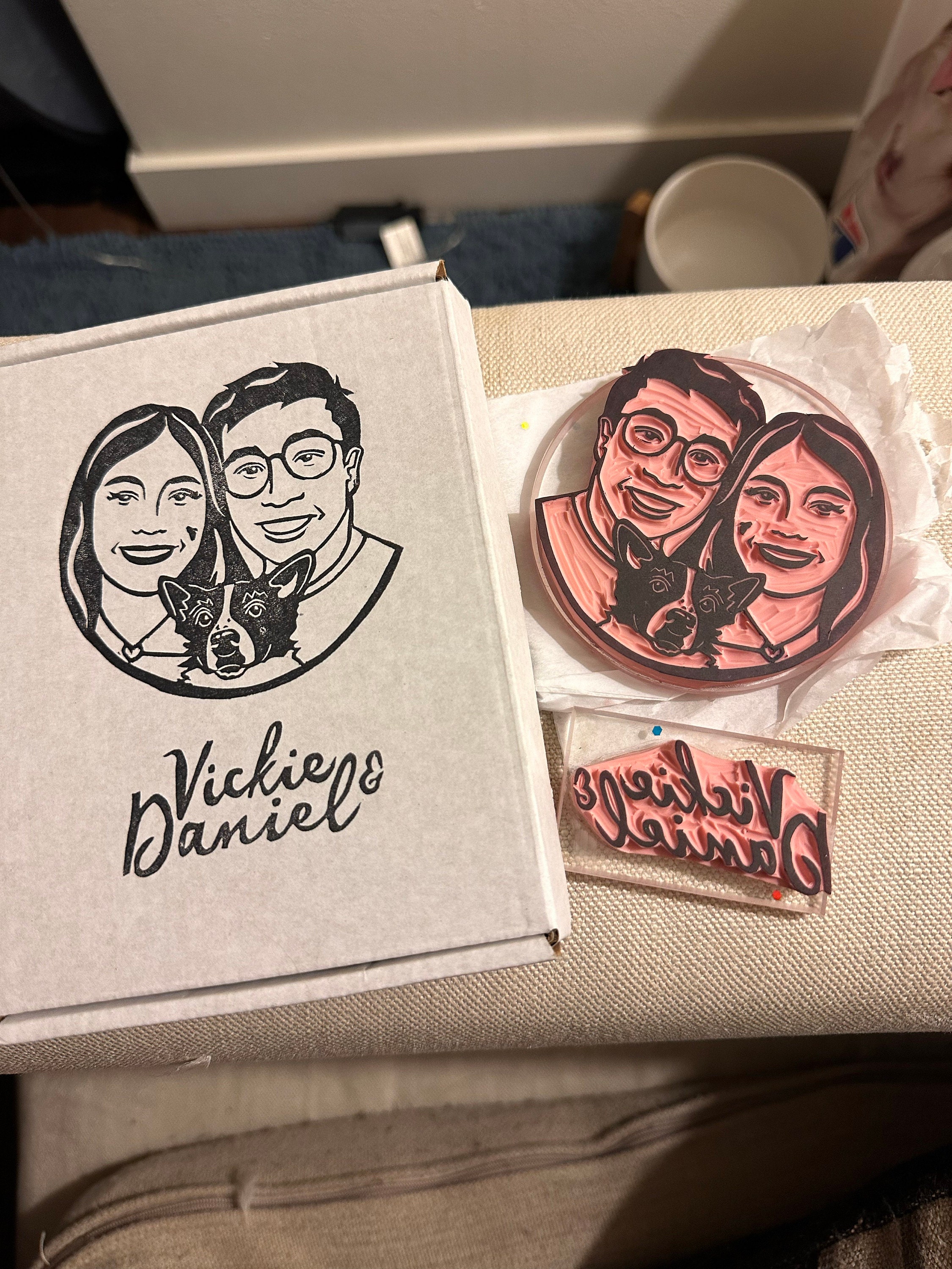 Custom Pet Portrait Rubber Stamp - Unique Personalized Gift for Animal Lovers