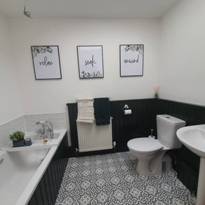 Set 4 Stampe Da Parete Con Citazioni Per Bagno: Rustico Con Mucca, Decorazione 20x25 Cm