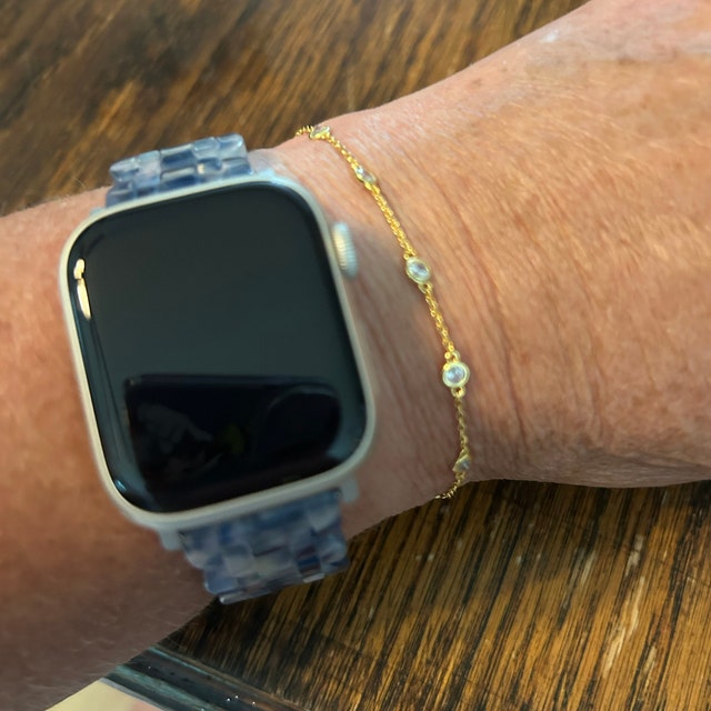 925 Silver CZ Station Bracelet, CZ Bezel Set Bracelet