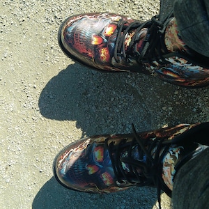 Red Rose Skull Women's Boots