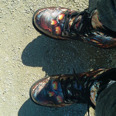 Rose Skull Men's Boots