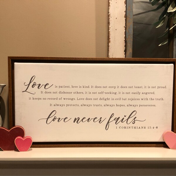Love is Patient Love is Kind | 1 Corinthians 13 Sign | Love Never Fails ...