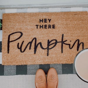 HELLO THERE PUMPKIN Door Mat Doormat Halloween Cute Fall Harvest Decor IKEA 