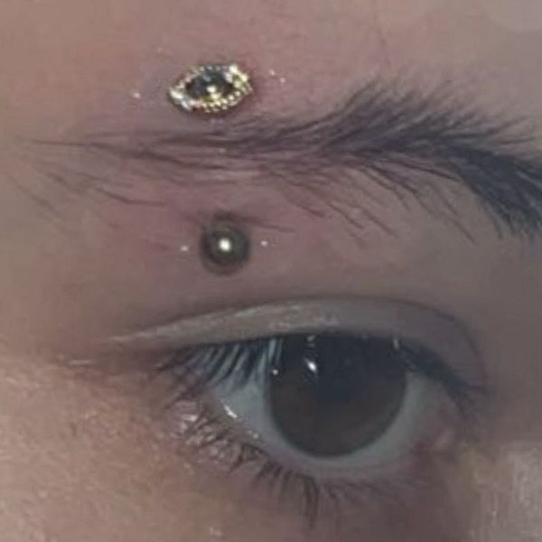 16G Evil Eye Eyebrow Ring/rook Barbell/curved Barbell/rook Earring/rook ...