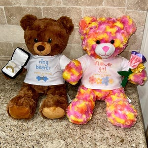 Custom Bear T-SHIRT - Fits 16 inch Stuffed Animals - Personalized white Shirt - Fits BAB - 16" Stuffed Animal Shirt - Text or Picture