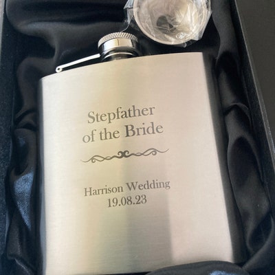 Hf505 Father Of The Bride Personalised Engraved Wedding Hip Flask