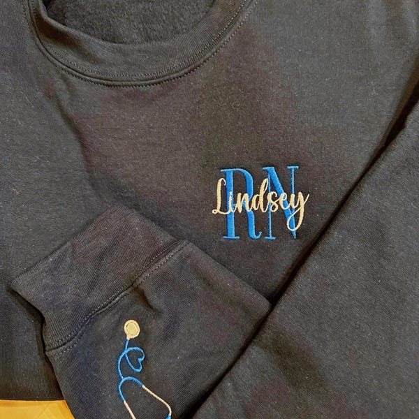 Prince Health Embroidered V-Neck Sweater main image 1