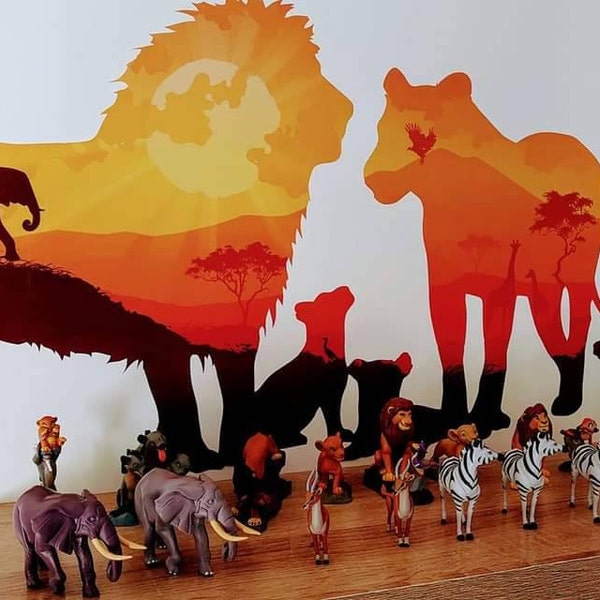 Lion King Wall Stickers Disney Wallpaper Simba Family Safari Africa Art ...