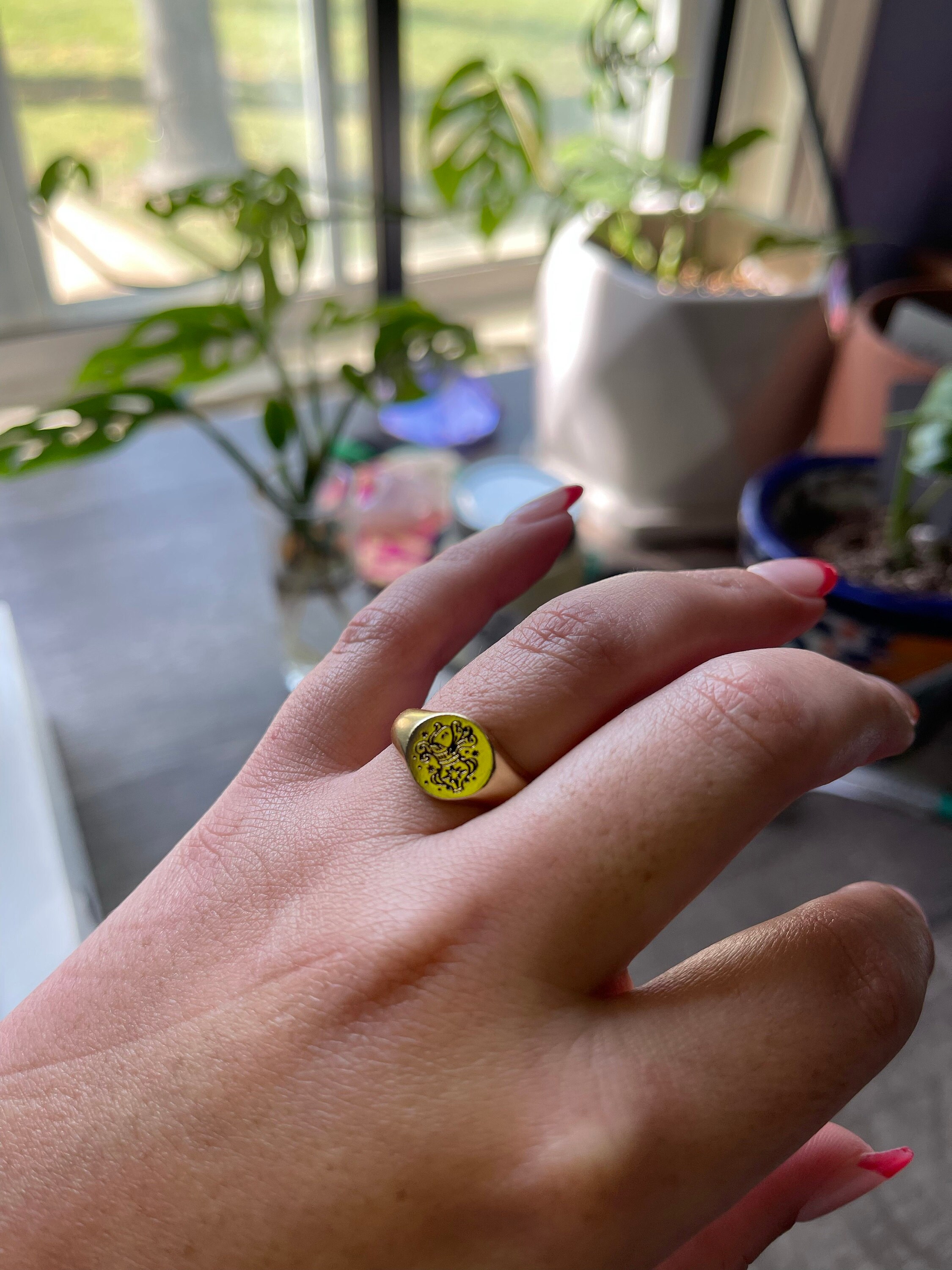 Custom Zodiac Signet Ring by Caitlyn Minimalist • Personalized Chunky Statement Ring • Celestial Jewelry • Best Friend Gift • RM77