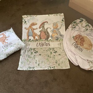 3-Piece Dinosaur Crib Bedding Set For Boys - Comforter, Fitted Sheet & Skirt, Ultra Soft Microfiber