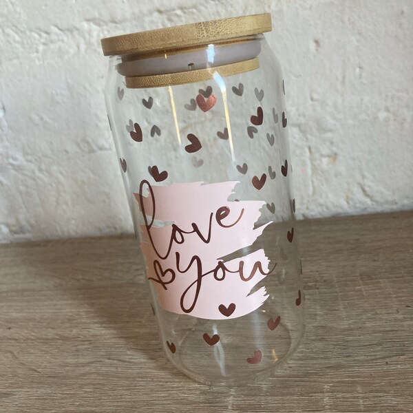 Love You • 16oz Glass Can Cutfile, Svg Dxf Png Files Digital Download ...