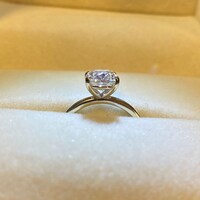 IGI Certified 110ct Diamond Heart Ring For Women - Sterling Silver Stackable Band 7 thumbnail image