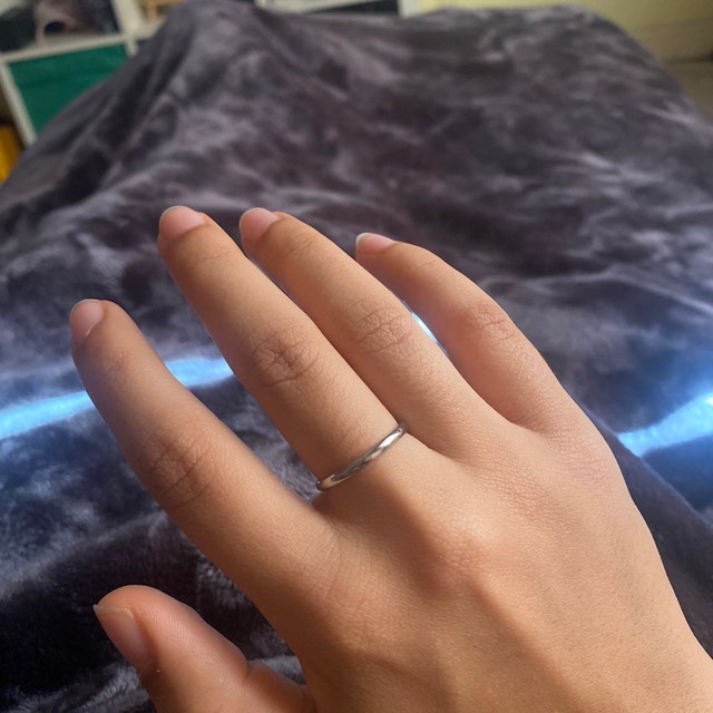 Thin 2mm Band Ring, Mens and Womans Rings, Silver Gold and