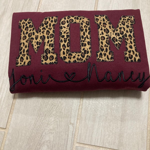 Embroidered Leopard MAMA Hoodie main image 0