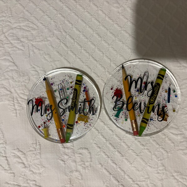 Personalized Unique Teacher Coasters or Teacher Paper Weight. Great ...
