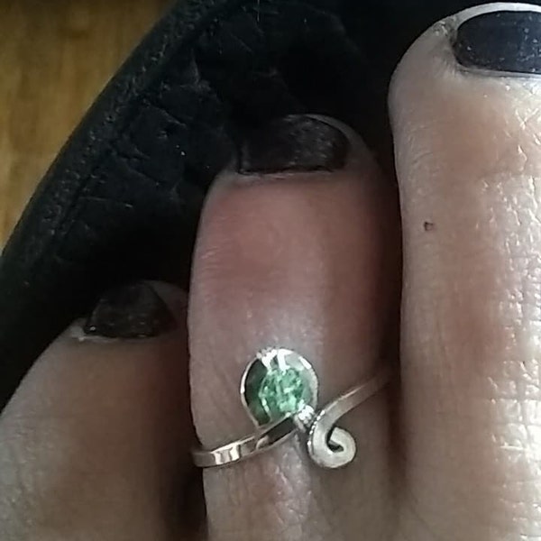 Custom Birthstone Toe Ring - Sterling Silver Swarovski Crystal Custom ...