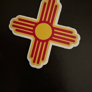 New Mexico Heart Zia Symbol Sticker Decal - Self Adhesive Vinyl - Weatherproof - Made In USA Pueblo Nm State Love