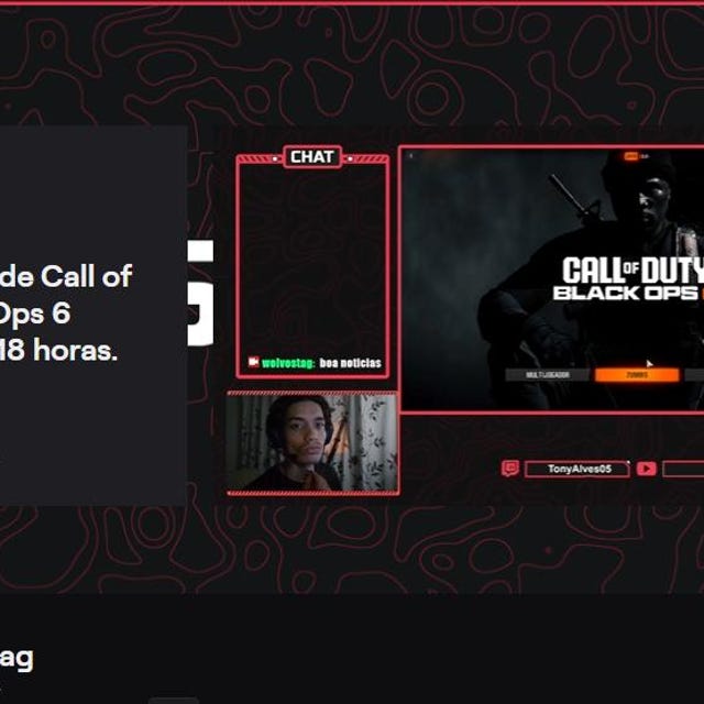 Animated DARK Stream overlays package for Twitch, Youtube, OBS, Streamlabs in topographic dark style