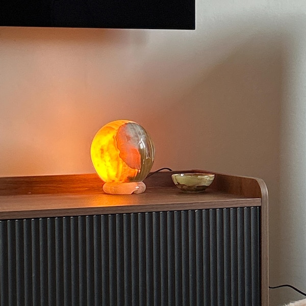 Onyx Marble Table Lamp - Cube Tower, Crystal Lamp, Home Decor, Mother's ...