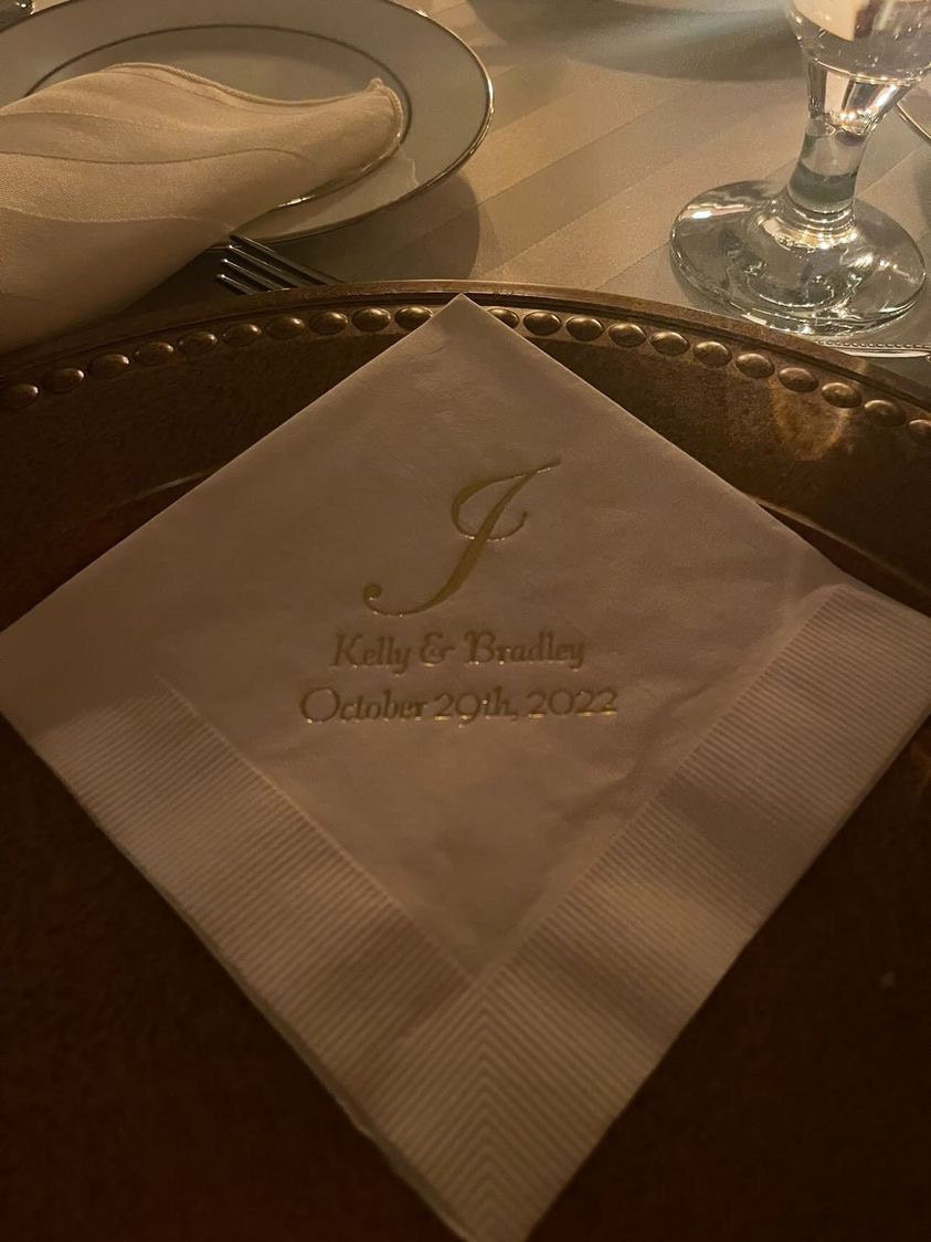 Monogrammed Wedding Napkins Personalized Wedding Reception Napkins Monogram, Party/Wedding Gift
