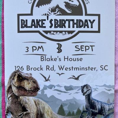 Jurassic World Thank You Tag Dinosaur Party Jurassic Park Editable Printable Canva - Etsy