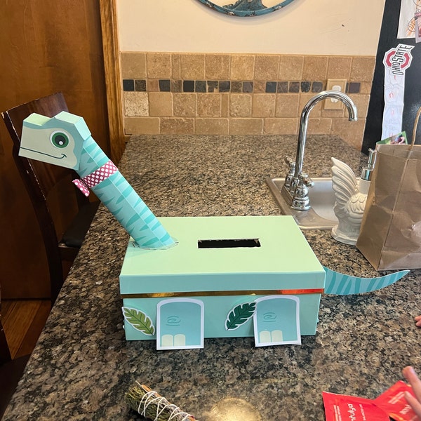 Brachiosaurus Valentine Box Kit | Longneck Dinosaur Printable Box Decor ...