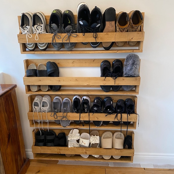 Unique Shabby Chic Pallet Wood Floating Shoe Rack Ideal Storage - Etsy UK
