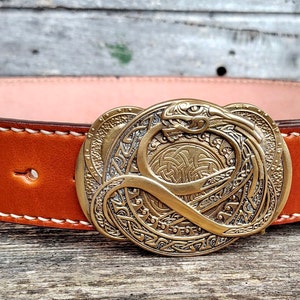Jomungand Soild Bass Belt Buckle, Dagon Snake Belt