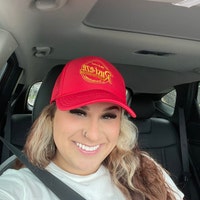 RUSTEZE Custom Trucker Adjustable Cap Disney Cars Hat Red Hat Lightning ...