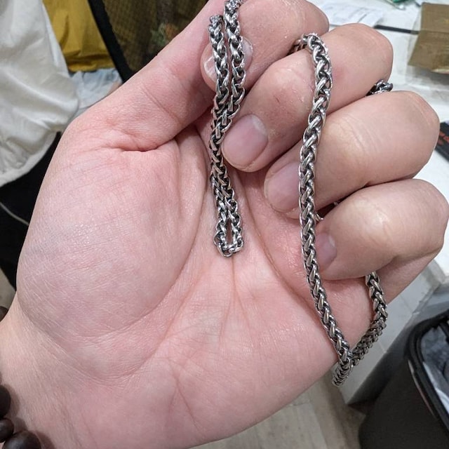 Bestgoldshop 925 Sterling Silver Wheat Spiga Chain Necklace – Adjustable Up To 22 Inches