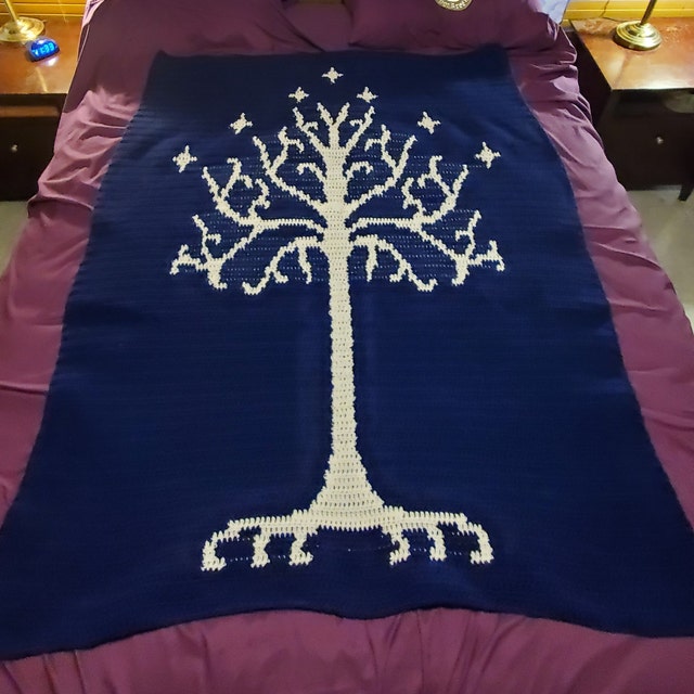Pattern White Tree of Gondor Blanket Etsy