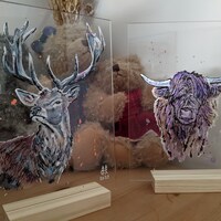 Eilidh the Highland Coo Print Incl Mount Scottish Wall Art, Abstract ...