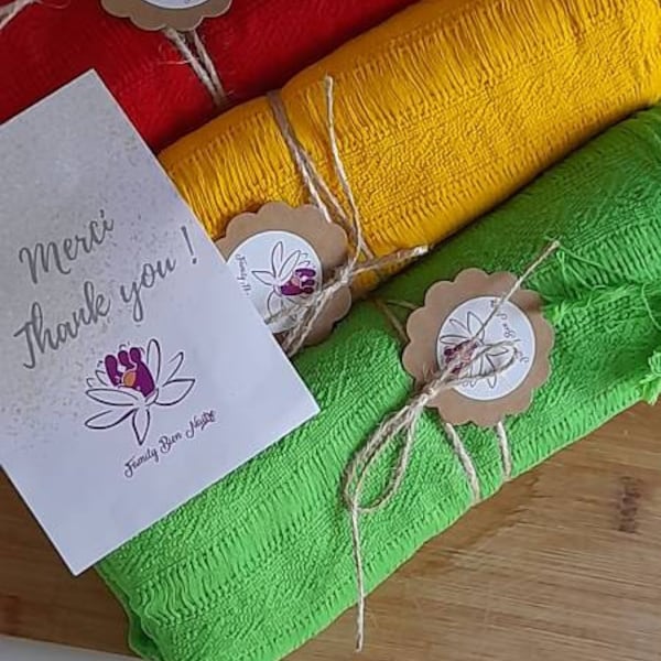 Châle Rebozo Mexicain - Foulard Tissé Multifonction - Coton Bleu Bébé & Beige - Motif Géométrique - Neuf