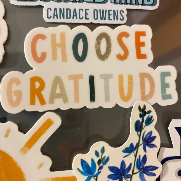 Inspirational Quote Sticker | Choose Gratitude | Waterproof Vinyl ...
