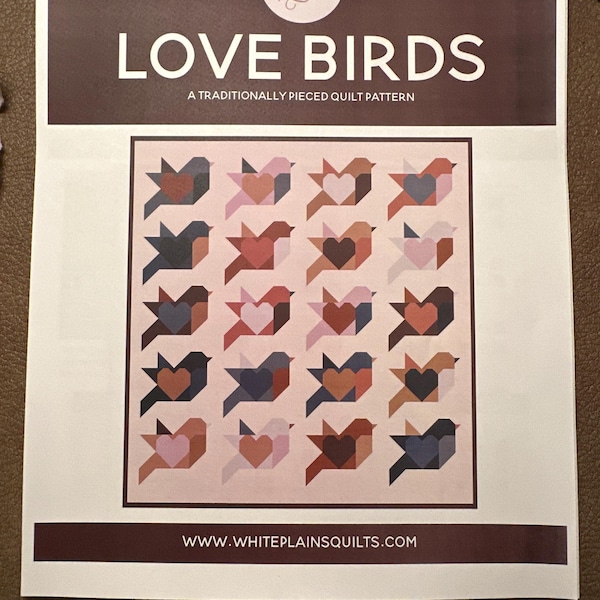 Love Birds Quilt Pattern - Instant Download PDF / Heart Quilt Pattern ...