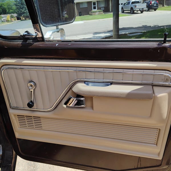73-79 Ford Truck & 78-79 Bronco Custom Door Insert Panels – Cowboy Brown Vinyl Pair