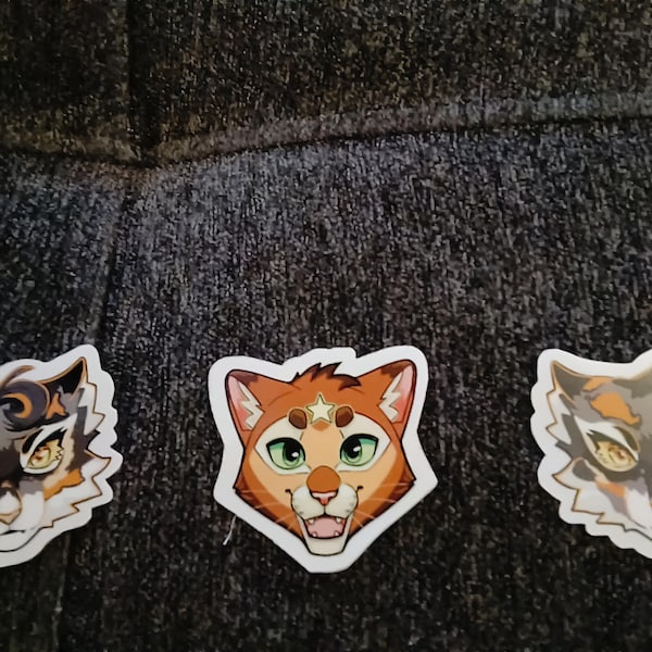 War Cats Art Stickers : Bluestar, Firestar, Sandstorm, Tallstar ...