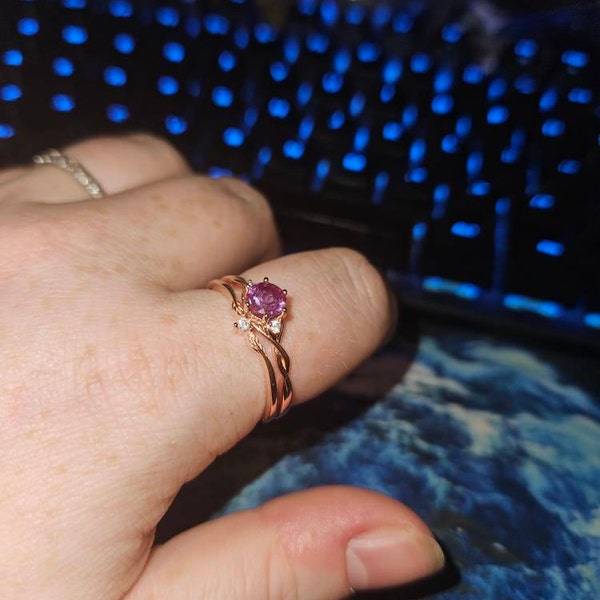 Anello non riscaldato certificato in alessandrite naturale 7,25 Ratti 6,55 carati A+ qualità per donne e uomini (Ggtl Lab - Certificato)-B0DMPD92MRNAMZ, Small, Gemma