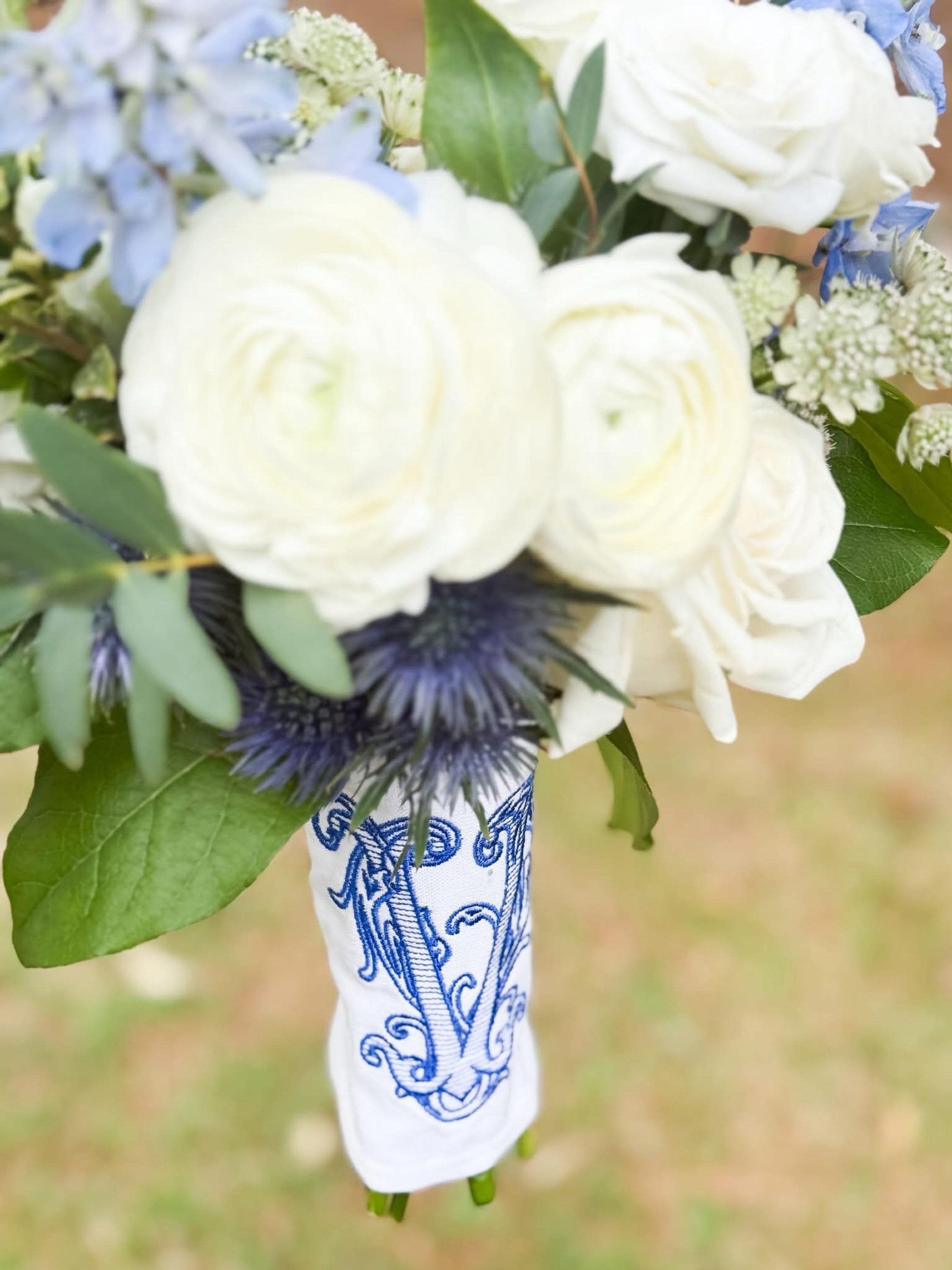 Bouquet Wrap Wedding Custom Single Monogram