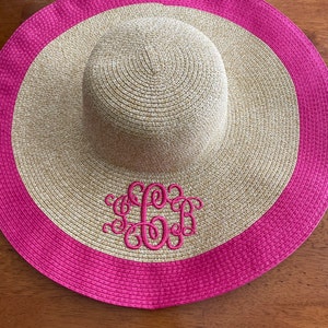 Custom Monogram Floppy Hat Personalized Sun Hat Women's - Etsy