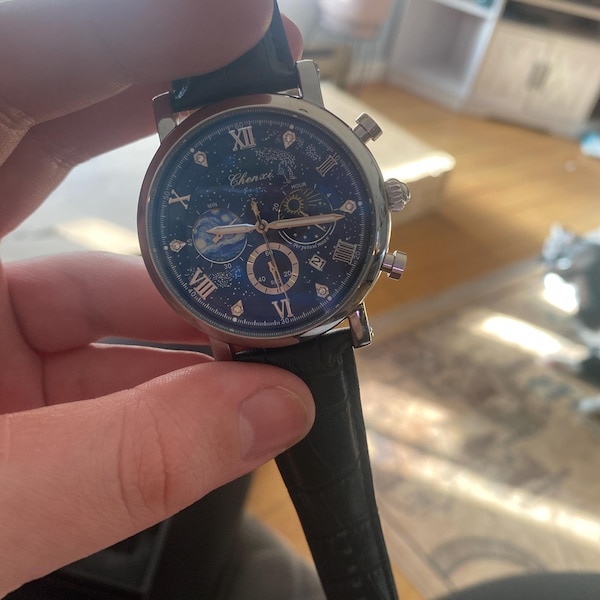 Men's Quartz Watch Moon Phase Function