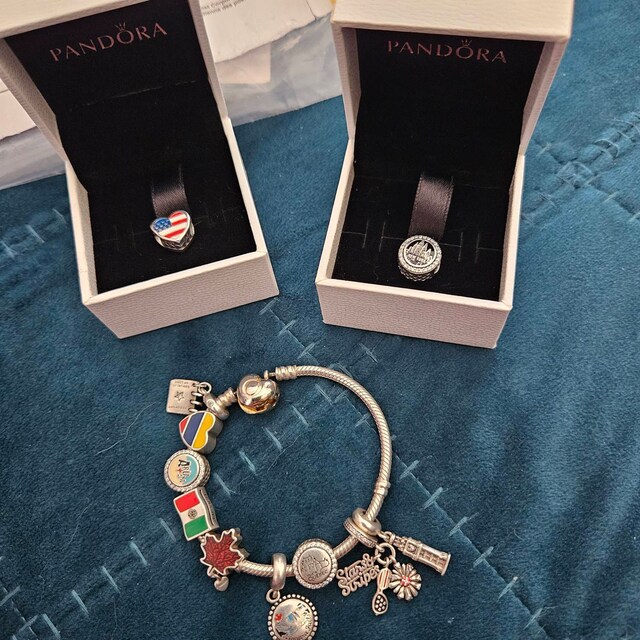 Pandora アメリカ国旗限定ハートチャーム | Pandora ブレスレット用 